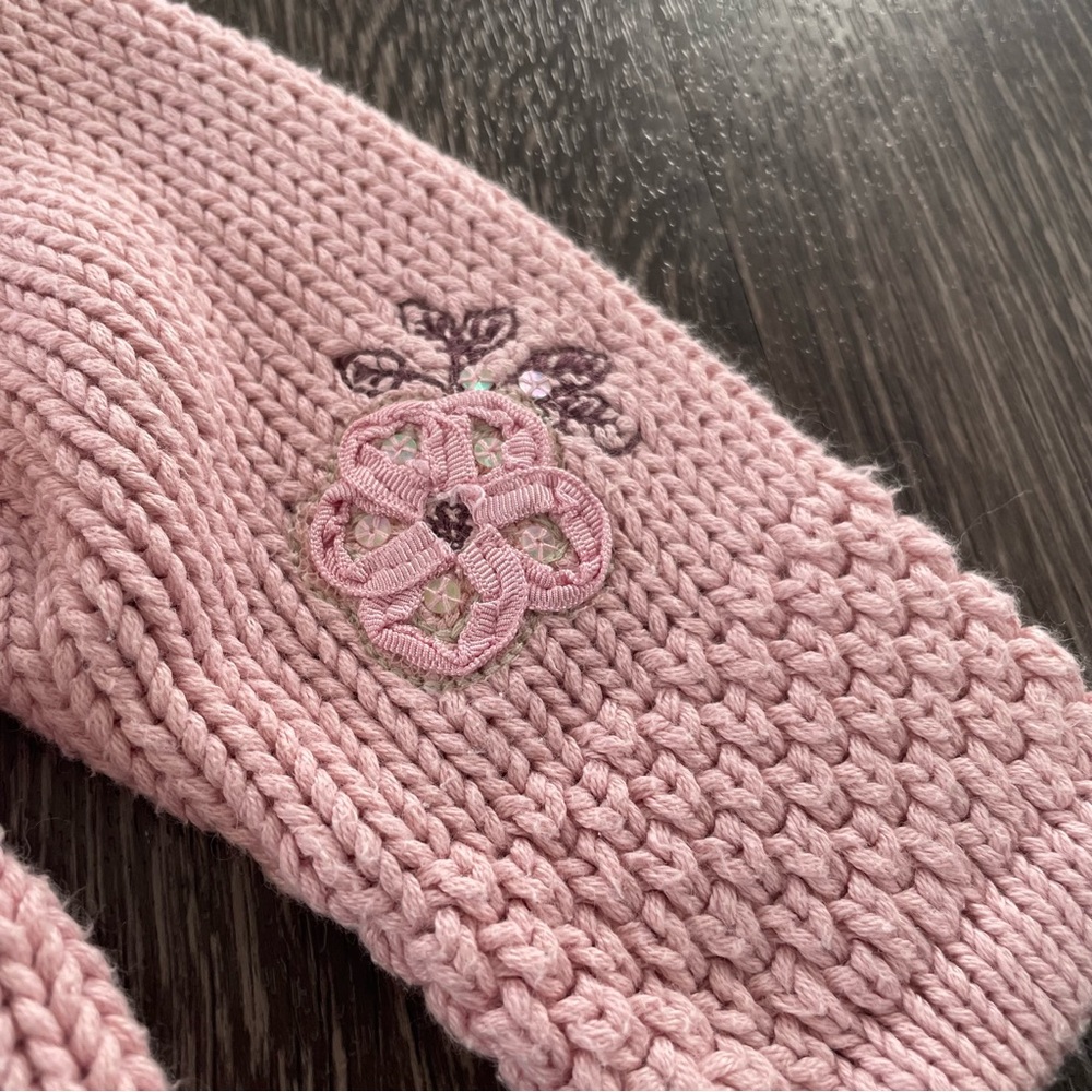 Next Pink Baby Girl Crochet Floral Applique Embroidery Cardigan Sweater - Picture 6 of 9